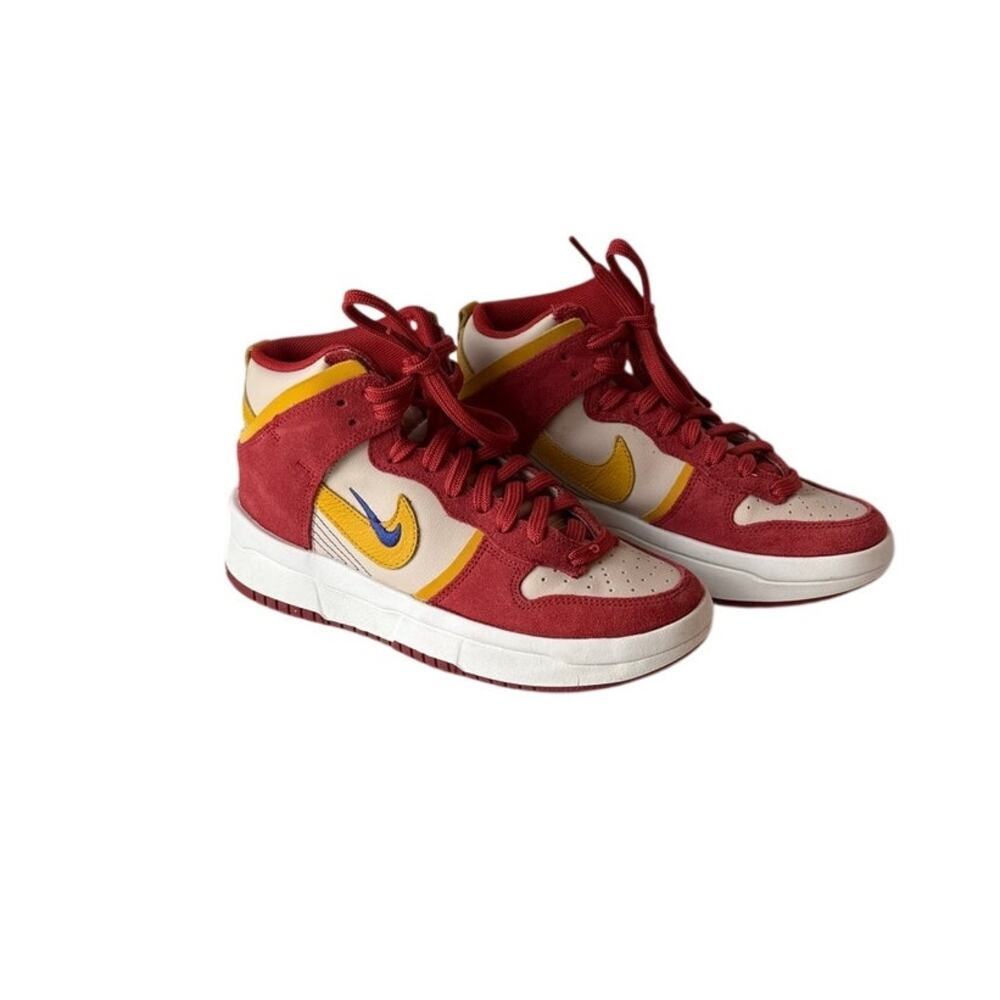 Nike Dunk High Up Cinnabar Red Gold Women's Sneakers DH3718-600 US 7